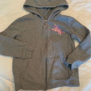 Zip up light jacket with sparkle unicorn
